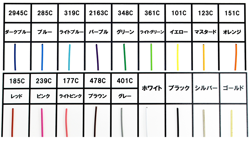 ゼムクリップカラーチャート番号